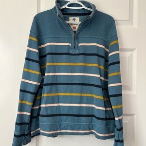 Fat Face Airlie 1/4 Zip Striped Sweater - Blue, Pink, Yellow
